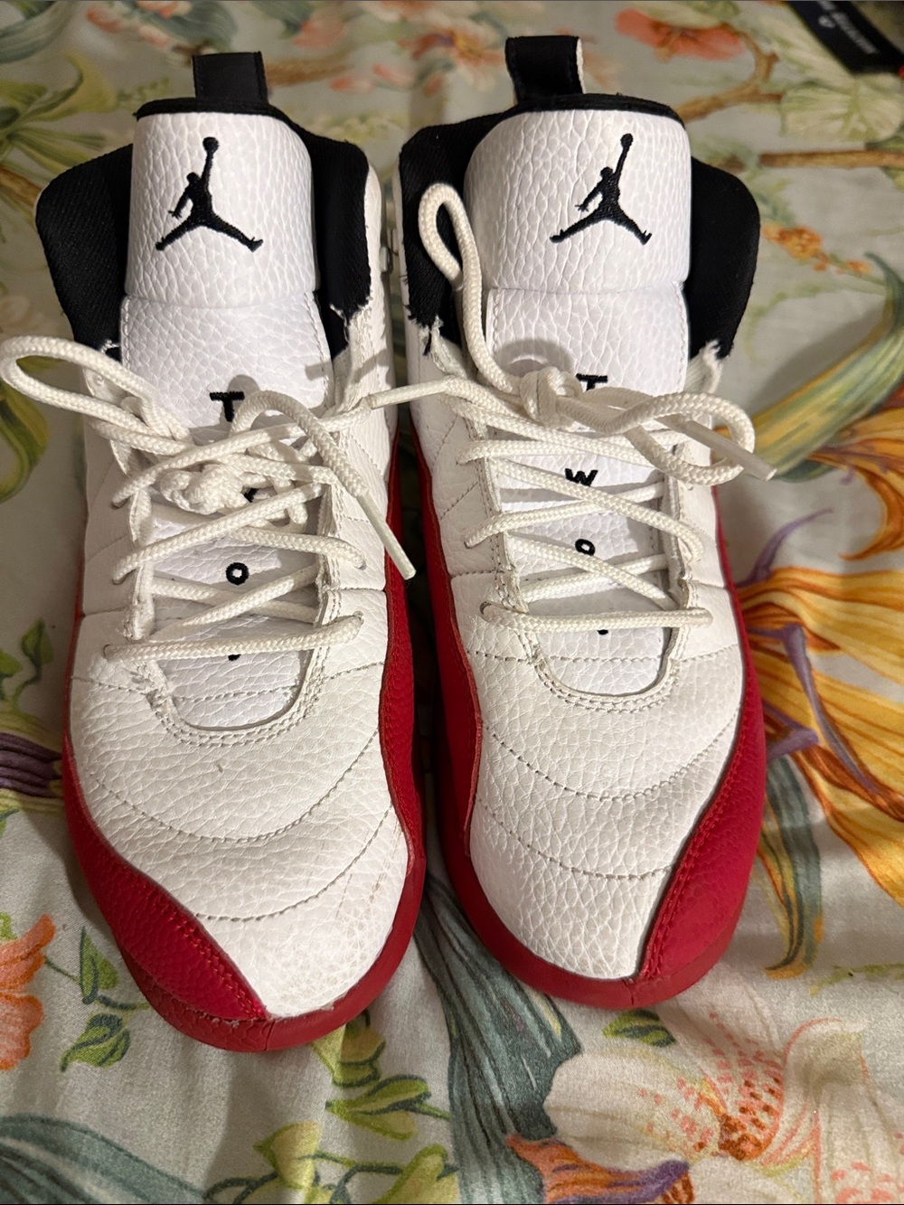 Jordan Kids White & Red Retro Style Sneakers
